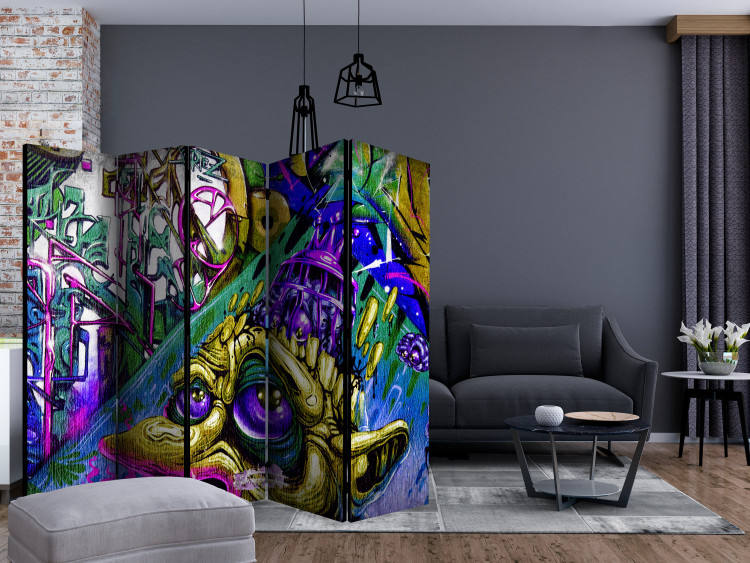 Room Divider Screen Goblin City II (5-piece) - colorful abstraction with figure 133514 additionalImage 4
