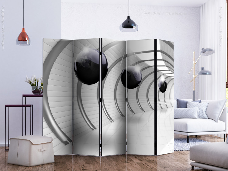 Room Divider Screen Futuristic Tunnel II II - space with spheres in abstract style 133714 additionalImage 2