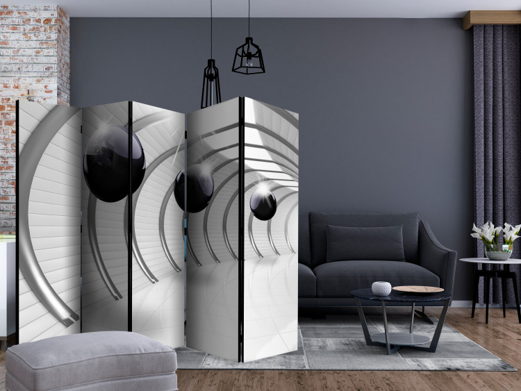 Room Divider Screen Futuristic Tunnel II II - space with spheres in abstract style 133714 additionalImage 4