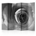 Folding Screen Paper Rose II - black and white abstract pattern of a romantic rose 134014