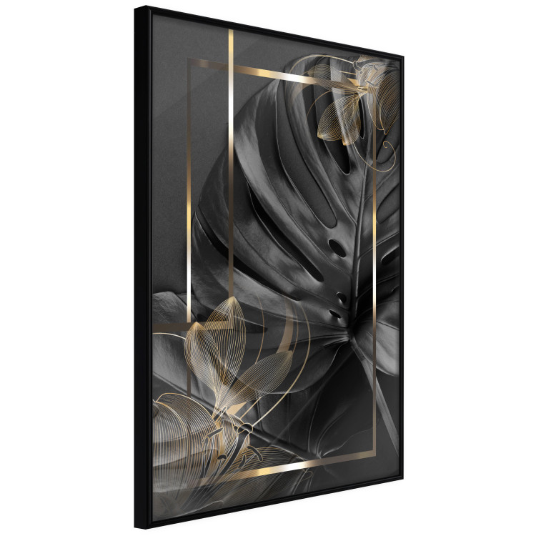 Wall Poster Black and Gold - black leaf composition with delicate golden details 134514 additionalImage 13