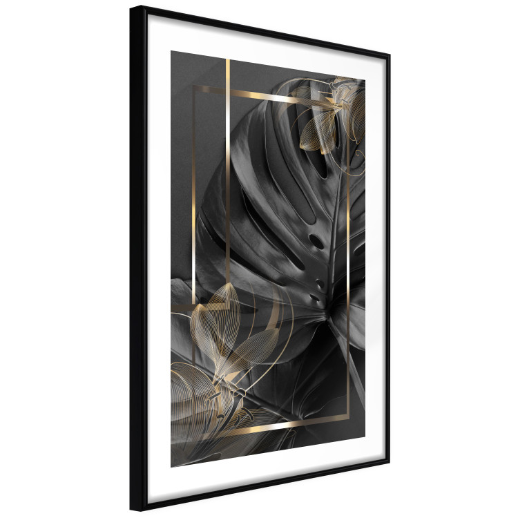 Wall Poster Black and Gold - black leaf composition with delicate golden details 134514 additionalImage 8