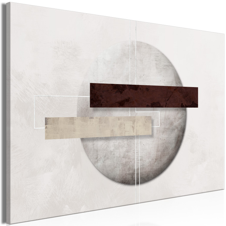 Canvas Art Print Brutal composition - rectangles on a gray circle background 134614 additionalImage 2