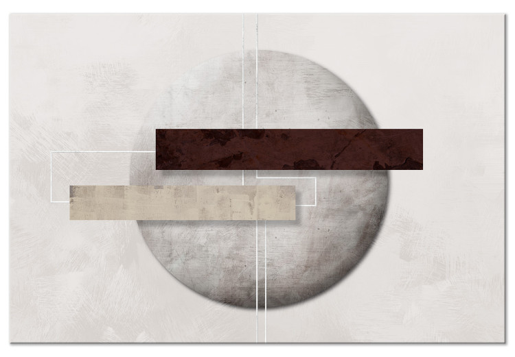 Canvas Art Print Brutal composition - rectangles on a gray circle background 134614
