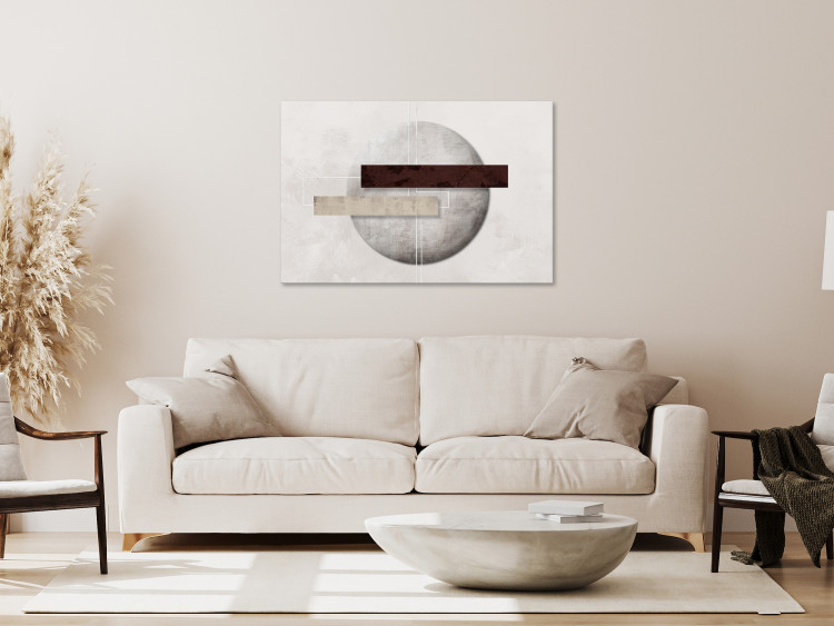 Canvas Art Print Brutal composition - rectangles on a gray circle background 134614 additionalImage 3