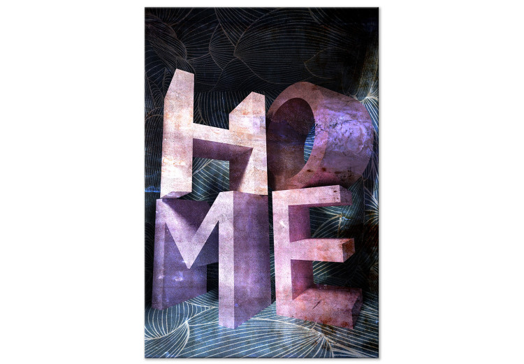Canvas Print Stone inscription home 3D - abstract motif with the word in English 135714