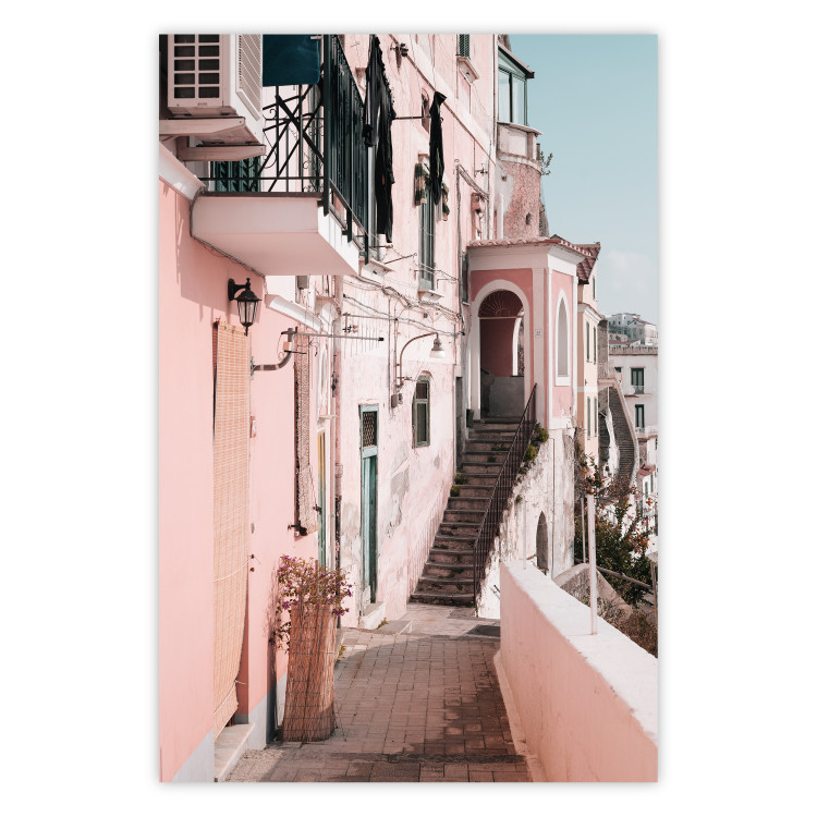 Poster House in Amalfi - warm composition with pink Italian architecture 135914