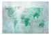 Wall Mural Mint world - watercolour world map on a background with concrete pattern 136014 additionalThumb 1