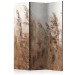 Room Separator Tall Grass - Brown (3-piece) - Landscape of full meadow grain 136114