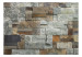 Photo Wallpaper Stone wall - Background maintained in shades of gray and bronze 137414 additionalThumb 1