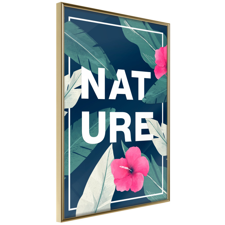 Wall Poster Nature - English text among leaves on a navy background 137914 additionalImage 13