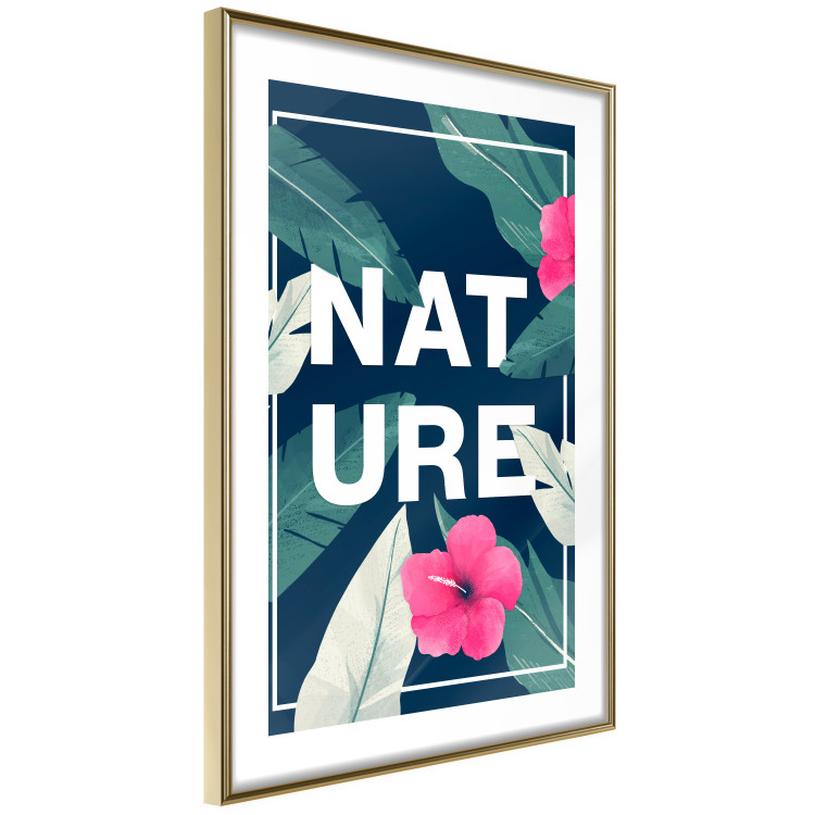 Wall Poster Nature - English text among leaves on a navy background 137914 additionalImage 11