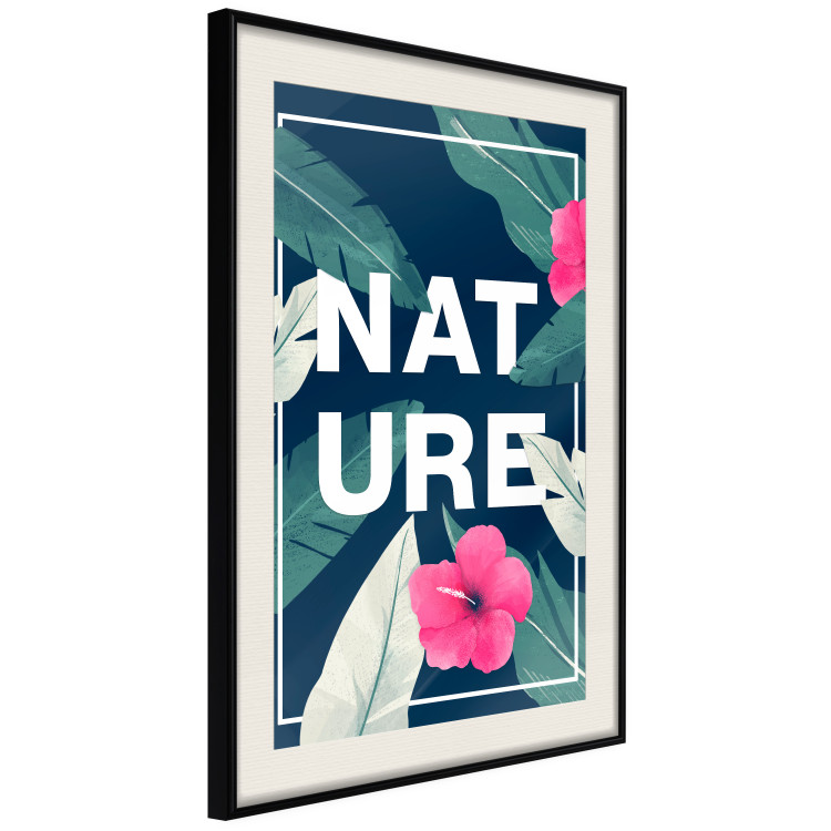 Wall Poster Nature - English text among leaves on a navy background 137914 additionalImage 15