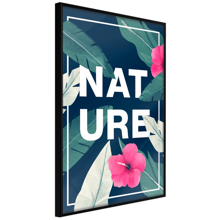 Wall Poster Nature - English text among leaves on a navy background 137914 additionalImage 20