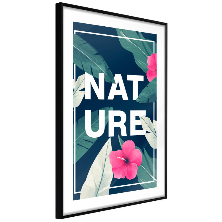 Wall Poster Nature - English text among leaves on a navy background 137914 additionalImage 12