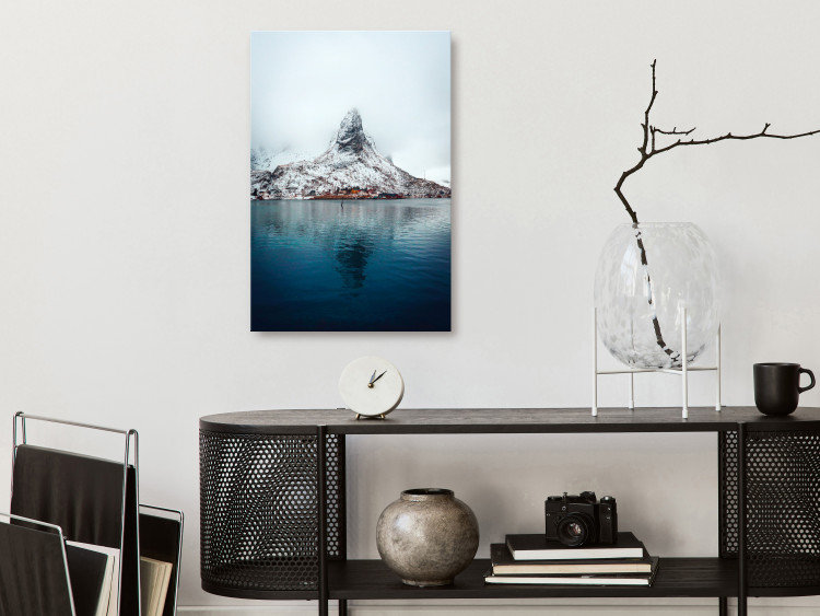 Canvas Print Identity of Beauty (1-piece) Vertical - winter landscape with mountain over water 138714 additionalImage 3