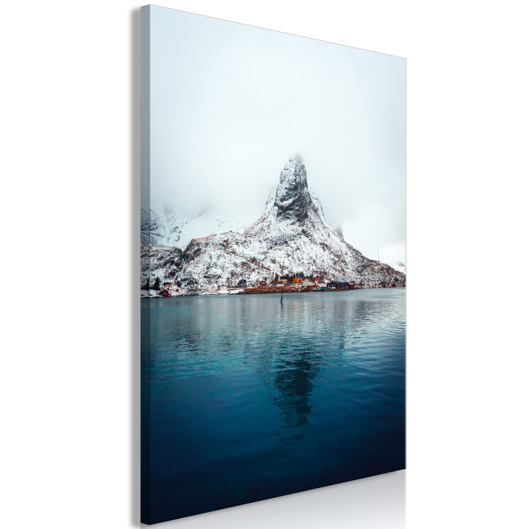 Canvas Print Identity of Beauty (1-piece) Vertical - winter landscape with mountain over water 138714 additionalImage 2