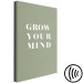 Canvas Art Print Grow Your Mind (1-piece) Vertical - white text on olive background 142314 additionalThumb 6