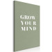 Canvas Art Print Grow Your Mind (1-piece) Vertical - white text on olive background 142314 additionalThumb 2