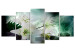 Canvas Print Turquoise Wind (5-piece) Wide - lilies on an abstract background 143414