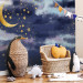 Wall Mural Night sky - children's landscape with golden moon and stars 143714 additionalThumb 6