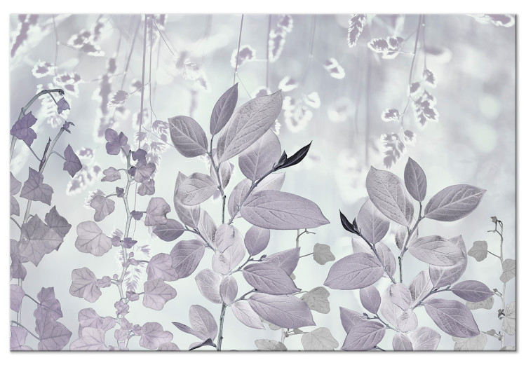 Canvas Print Delicate Ivy (1-piece) - landscape in gray-toned leaves 143814