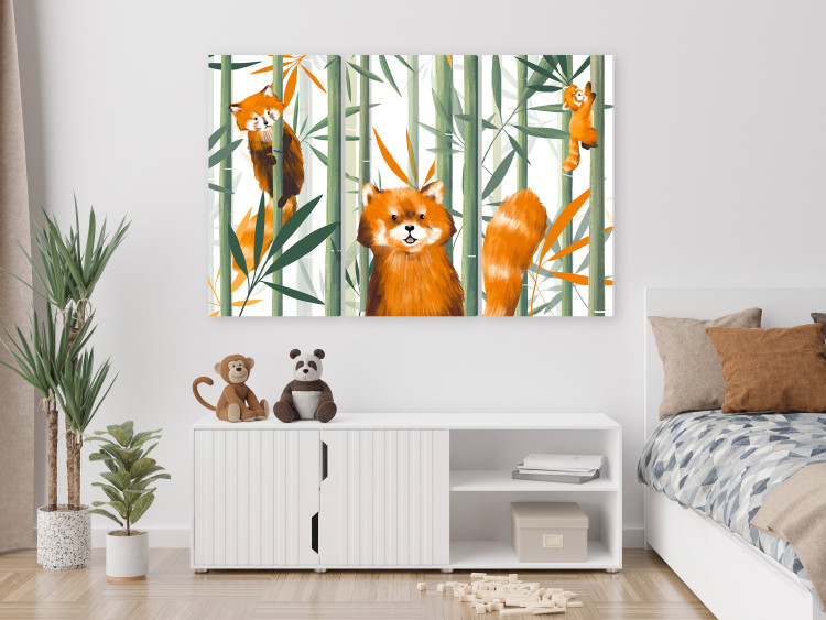Canvas Art Print Cheerful Red Pandas (3-piece) - animals and plants for children 144514 additionalImage 3