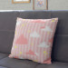 Decorative Microfiber Pillow Skies and stripes - clouds and stars motif in shades of white and pink cushions 147014 additionalThumb 3