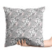 Decorative Velor Pillow Leafy mauresque - black and white floral pattern in linear style 147114 additionalThumb 2