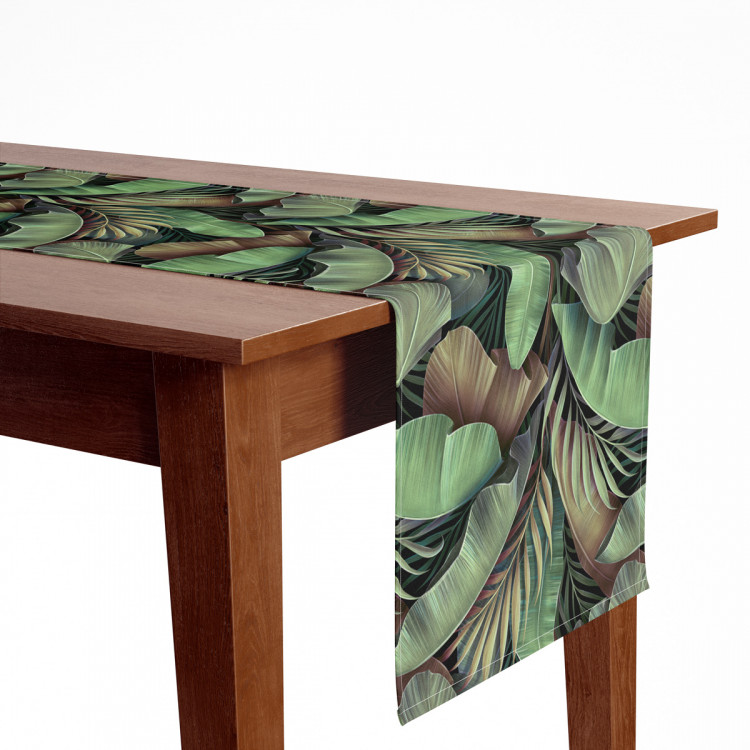 Table Runner The face of leaves - a green-brown composition inspired by nature 147314 additionalImage 3