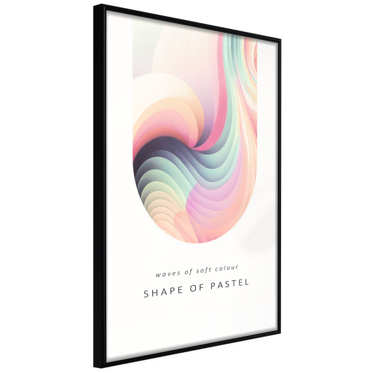 Poster Abstraction - Wave of Pastel Stripes With a Description on a White Background 149714 additionalImage 5