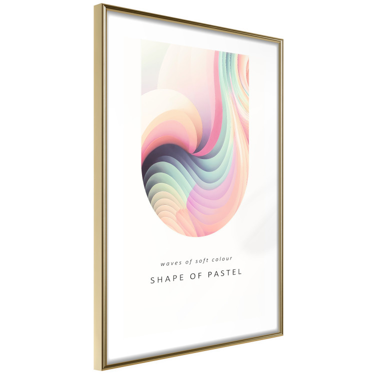 Poster Abstraction - Wave of Pastel Stripes With a Description on a White Background 149714 additionalImage 8