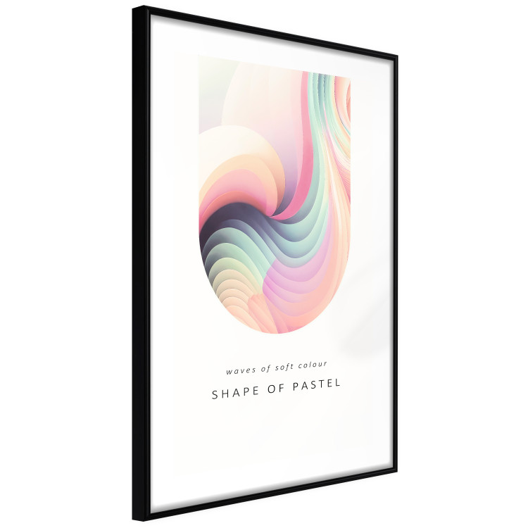 Poster Abstraction - Wave of Pastel Stripes With a Description on a White Background 149714 additionalImage 7