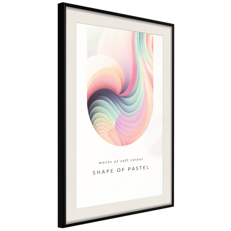 Poster Abstraction - Wave of Pastel Stripes With a Description on a White Background 149714 additionalImage 9