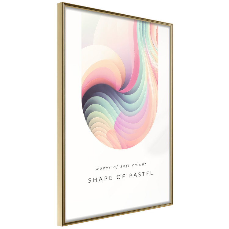 Poster Abstraction - Wave of Pastel Stripes With a Description on a White Background 149714 additionalImage 6