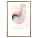 Poster Abstraction - Wave of Pastel Stripes With a Description on a White Background 149714 additionalThumb 25