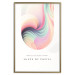 Poster Abstraction - Wave of Pastel Stripes With a Description on a White Background 149714 additionalThumb 23