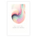 Poster Abstraction - Wave of Pastel Stripes With a Description on a White Background 149714 additionalThumb 21