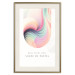 Poster Abstraction - Wave of Pastel Stripes With a Description on a White Background 149714 additionalThumb 27