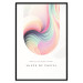 Poster Abstraction - Wave of Pastel Stripes With a Description on a White Background 149714 additionalThumb 22
