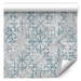 Modern Wallpaper Pattern - Blue, Slightly Blurred Pattern With a Flower Motif on a Gray Background 149914 additionalThumb 6