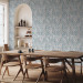 Modern Wallpaper Pattern - Blue, Slightly Blurred Pattern With a Flower Motif on a Gray Background 149914 additionalThumb 5