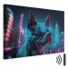 Canvas Art Print AI Dog Boston Terrier - Blue Animal in Glowing Glasses on City Neon Background - Horizontal 150114 additionalThumb 8