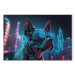 Canvas Art Print AI Dog Boston Terrier - Blue Animal in Glowing Glasses on City Neon Background - Horizontal 150114 additionalThumb 7