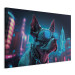Canvas Art Print AI Dog Boston Terrier - Blue Animal in Glowing Glasses on City Neon Background - Horizontal 150114 additionalThumb 2