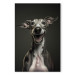 Canvas Print AI Greyhound Dog - Portrait of a Wide Smiling Animal - Vertical 150214