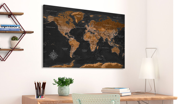 Large canvas print Brown World Map (PL) [Large Format] 150914 additionalImage 5