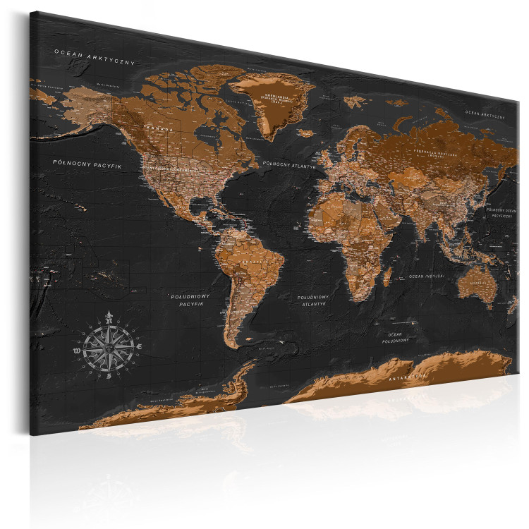 Large canvas print Brown World Map (PL) [Large Format] 150914 additionalImage 2