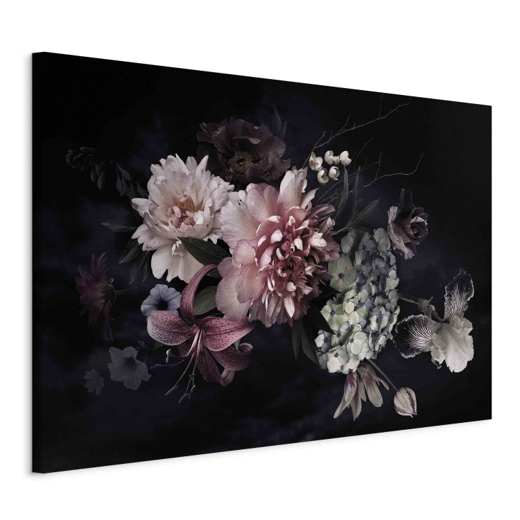Canvas Print Dutch Bouquet - Composition With Flowers on a Black Background 151214 additionalImage 2