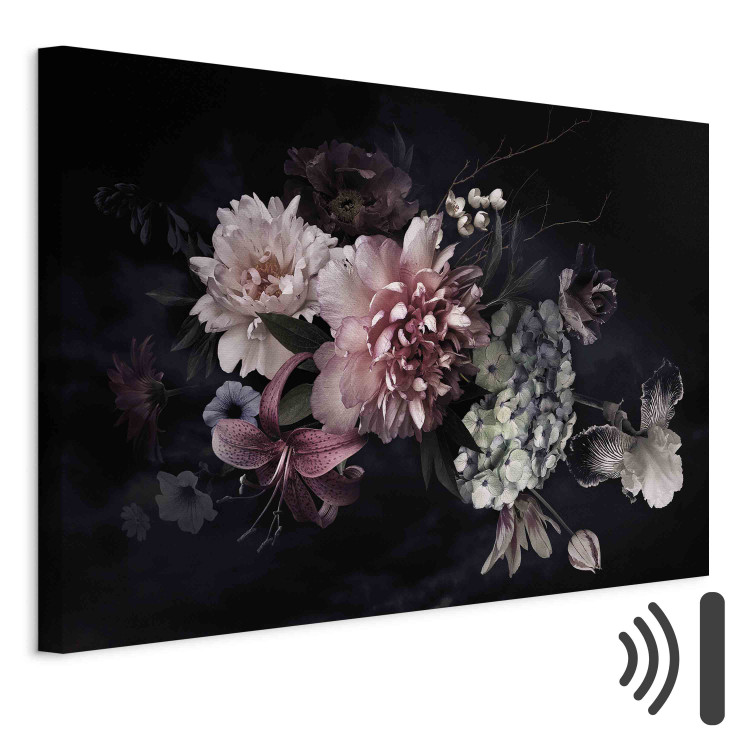 Canvas Print Dutch Bouquet - Composition With Flowers on a Black Background 151214 additionalImage 8
